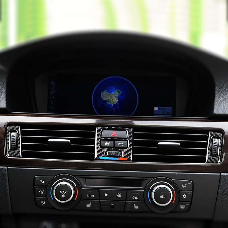 5 PCS High Matching Three Color Carbon Fiber Car Air Outlet Decorative Sticker for BMW E90 / E92 / E