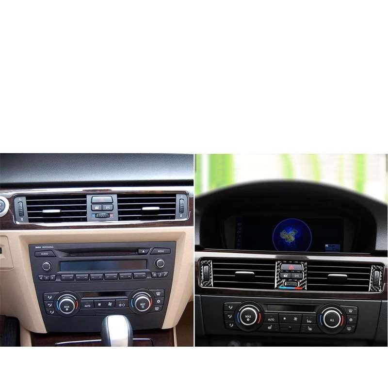 5 PCS High Matching Three Color Carbon Fiber Car Air Outlet Decorative Sticker for BMW E90 / E92 / E