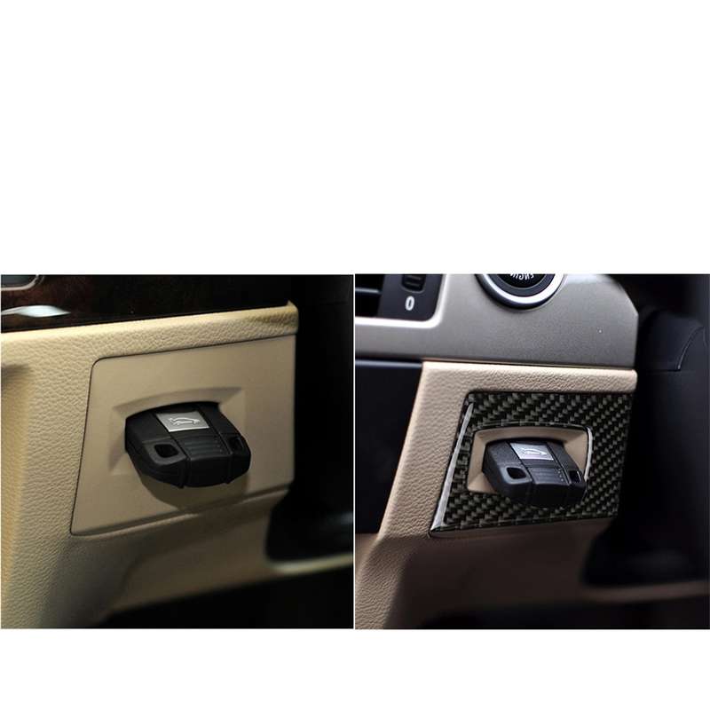 Carbon Fiber Car Right Driving Ignition Switch Decorative Sticker for BMW E90 / E92 2005-2012