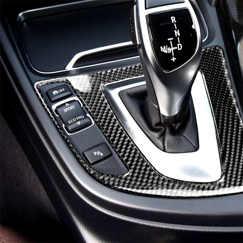 Carbon Fiber Car Gear Panel Decorative Sticker for BMW (F30) 2013-2017 / (F34) 2013-2017, Sutible fo