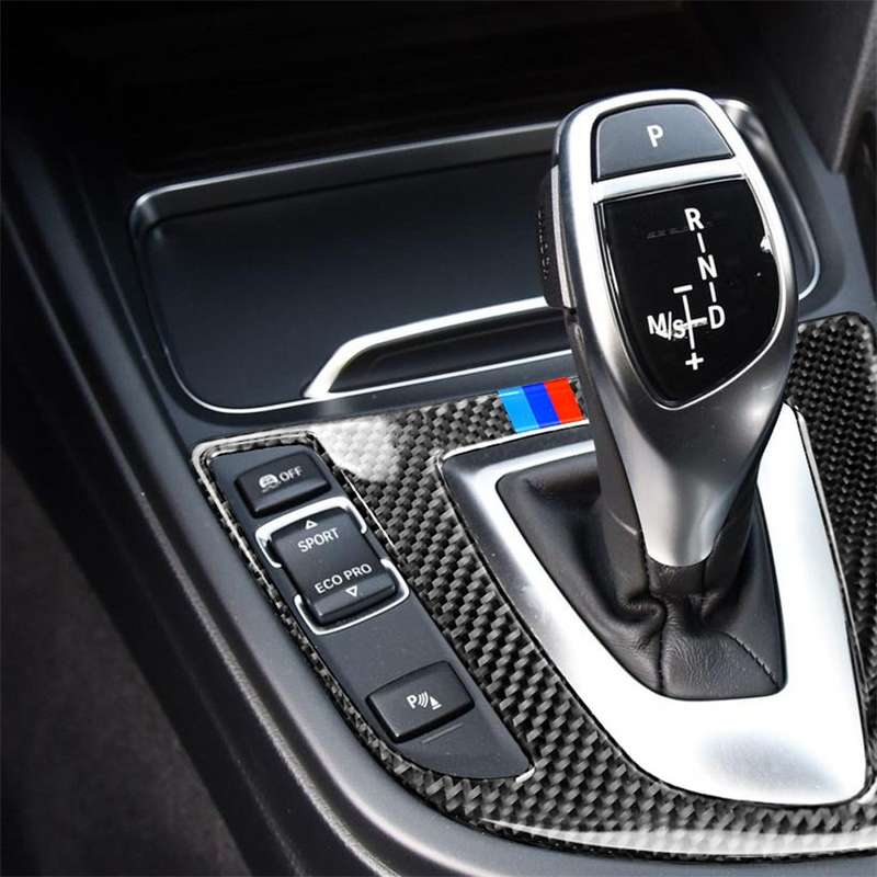 Three Color Carbon Fiber Car Gear Panel Decorative Sticker for BMW (F30) 2013-2017 / (F34) 2013-2017