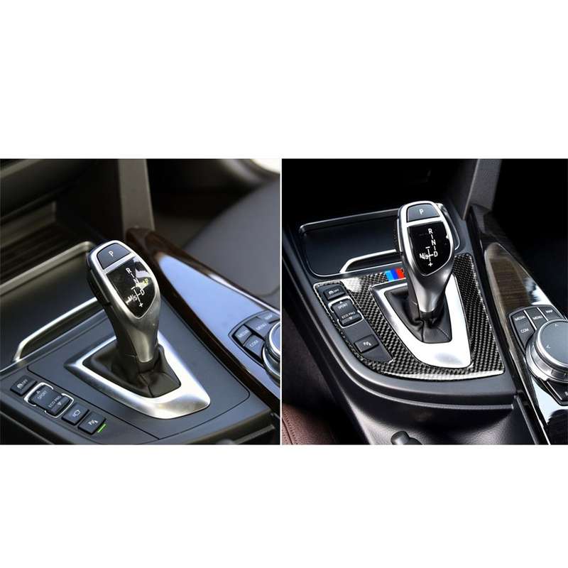 Three Color Carbon Fiber Car Gear Panel Decorative Sticker for BMW (F30) 2013-2017 / (F34) 2013-2017
