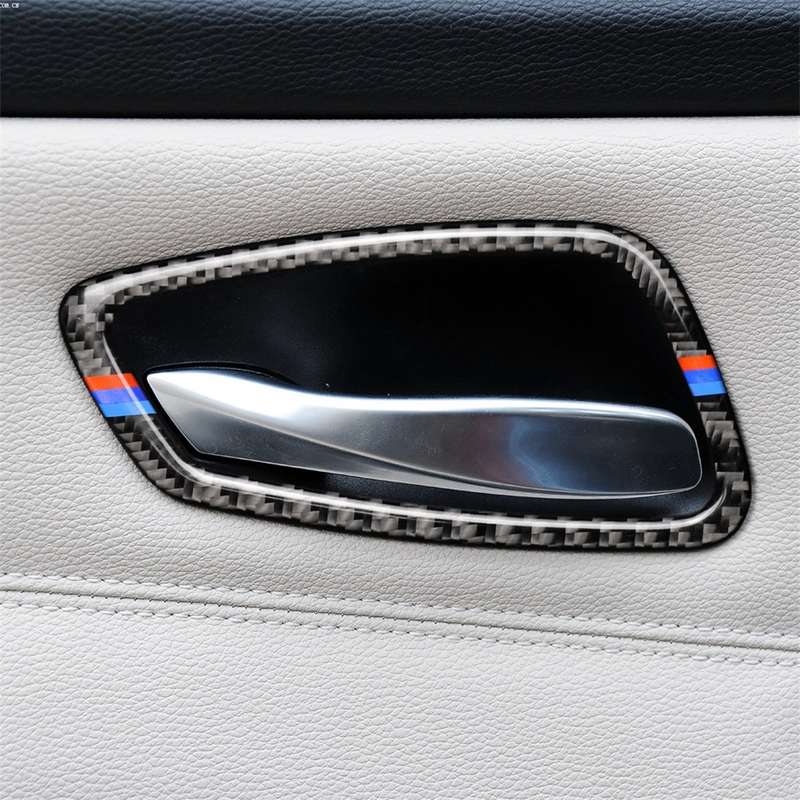 Three Color Carbon Fiber Car Door Handle Decorative Sticker for BMW E90 / 320i / 318i / 325i