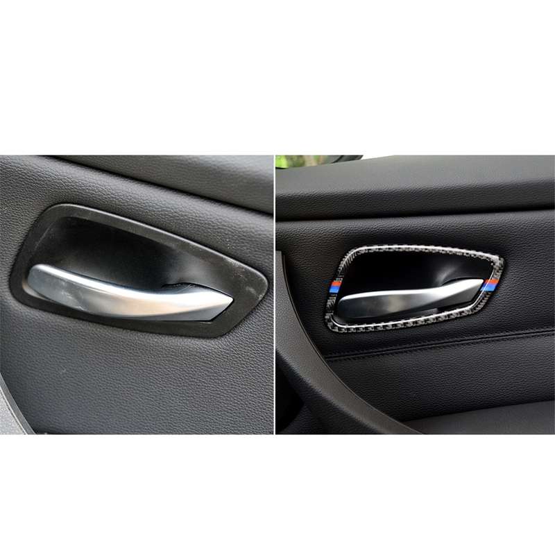 Three Color Carbon Fiber Car Door Handle Decorative Sticker for BMW E90 / 320i / 318i / 325i