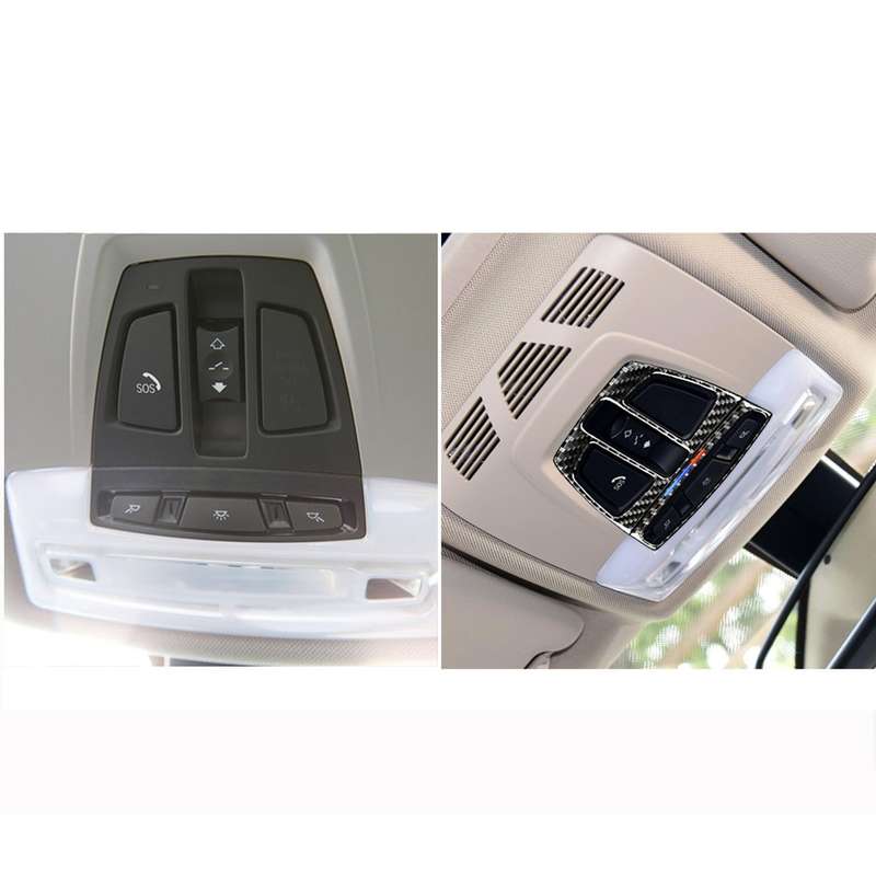 Three Color Carbon Fiber Car Reading Light Panel Decorative Sticker for BMW F20 2012-2017 / F30 / F3