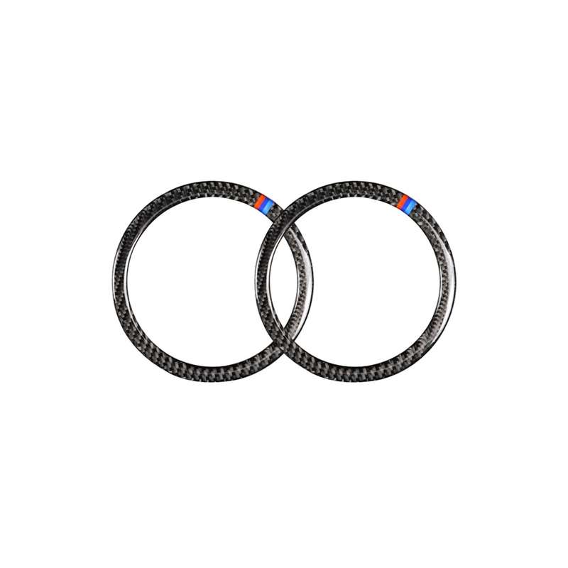 Three Color Carbon Fiber Car Horn Circle Decorative Sticker for BMW E90 / E84 / 320i / 325i