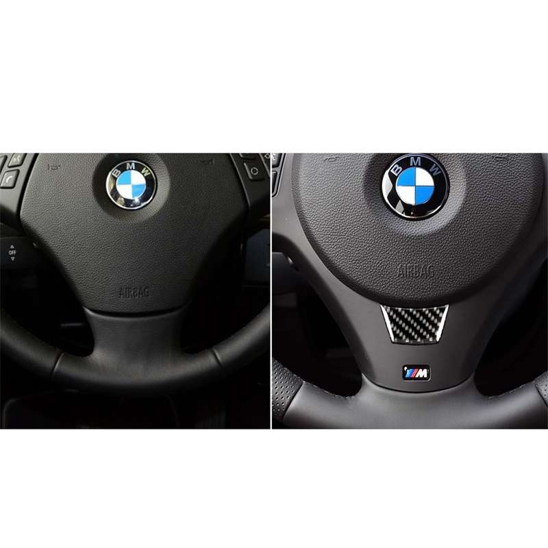 Little B Version Carbon Fiber Car Steering Wheel Decorative Sticker for BMW E90 2005-2012