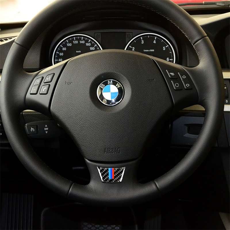 Little B Version Three Color Carbon Fiber Car Steering Wheel Decorative Sticker for BMW E90 2005-201