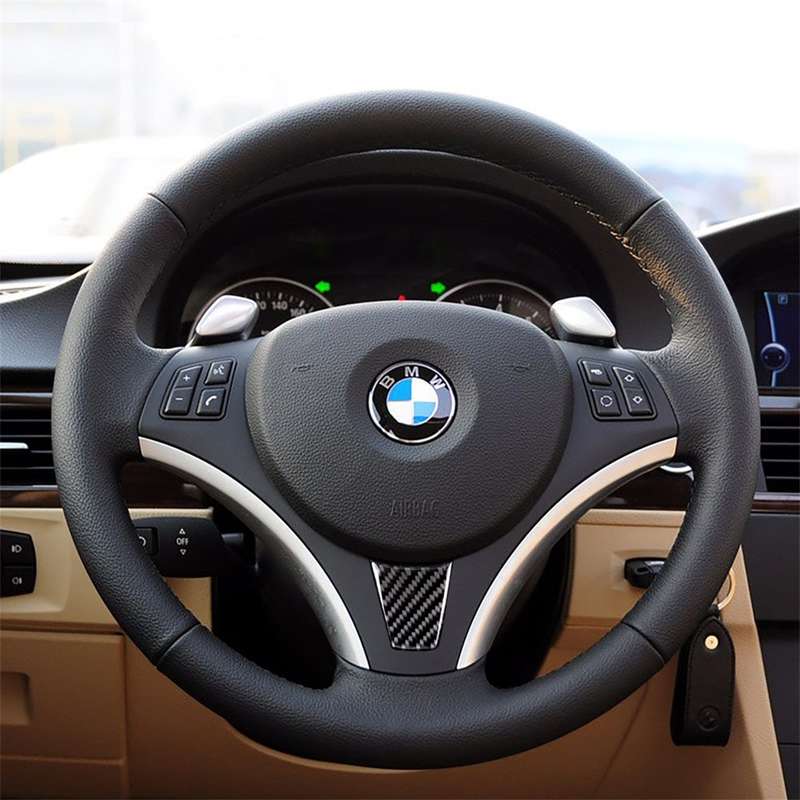 Large A Version Carbon Fiber Car Steering Wheel Decorative Sticker for BMW E90 2005-2012