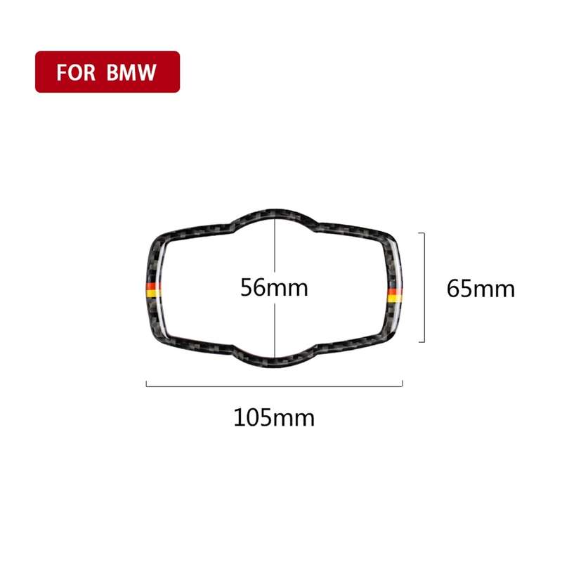 Yellow Red Color Carbon Fiber Car Headlight Switch Decorative Sticker for BMW E90 / E92 / E93 2005-2