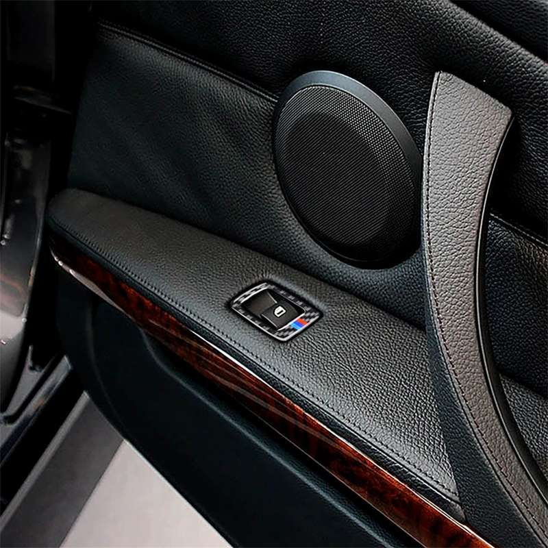 6 PCS Three Color Carbon Fiber Car Rear Outlet Decorative Sticker for BMW F30 2013-2015 / F34 2013-2