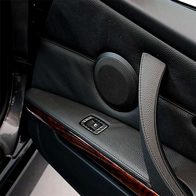 2 PCS Carbon Fiber Car Left Driving Lifting Panel Decorative Sticker for BMW E92 2005-2012, Diameter