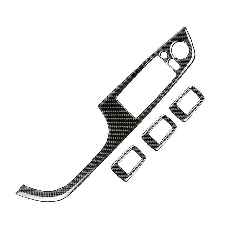 4 PCS Carbon Fiber Car Left Driving Lifting Panel Decorative Sticker with Folding for BMW E90 / 320i