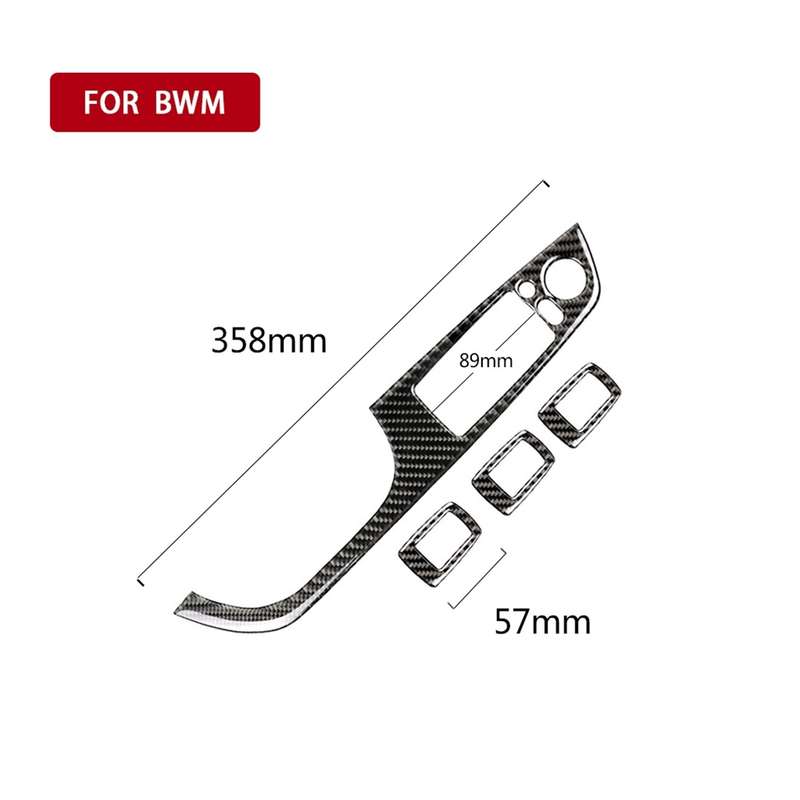 4 PCS Carbon Fiber Car Left Driving Lifting Panel Decorative Sticker with Folding for BMW E90 / 320i