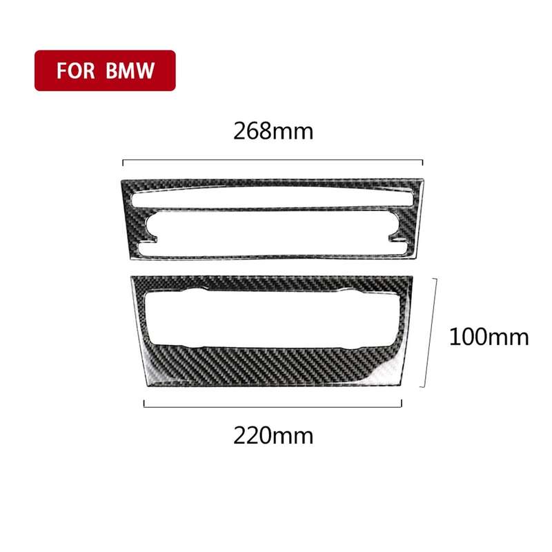 Carbon Fiber Car Central Control CD Panel Decorative Sticker for BMW E90 / E92 2005-2012, Non Naviga