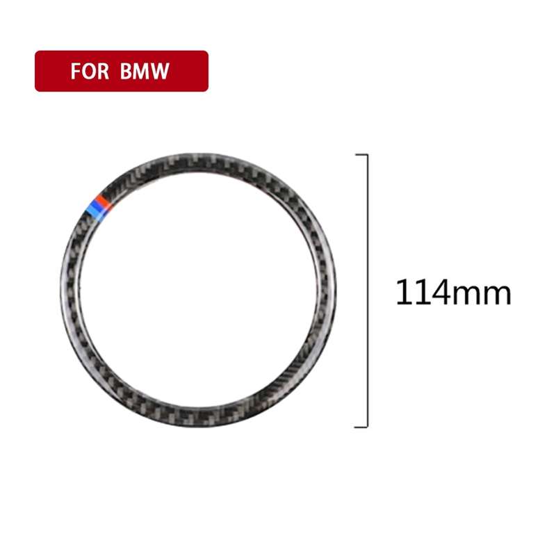 4 PCS Three Color Carbon Fiber Car Horn Ring Decorative Sticker for BMW F30 2013-2018 / F34 2013-201
