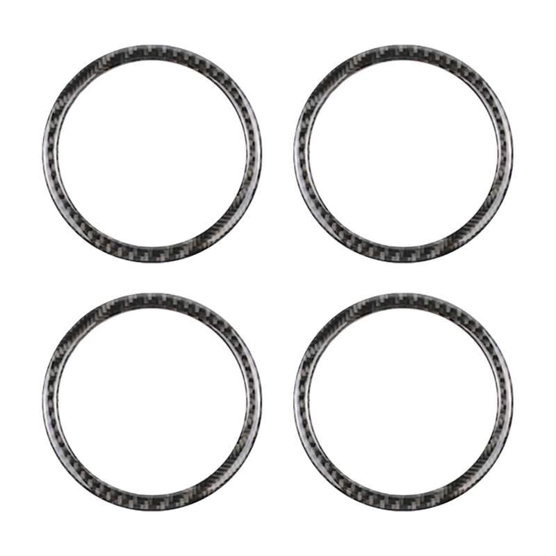 4 PCS Three Color Carbon Fiber Car Horn Ring Decorative Sticker for BMW F30 2013-2018 / F34 2013-201
