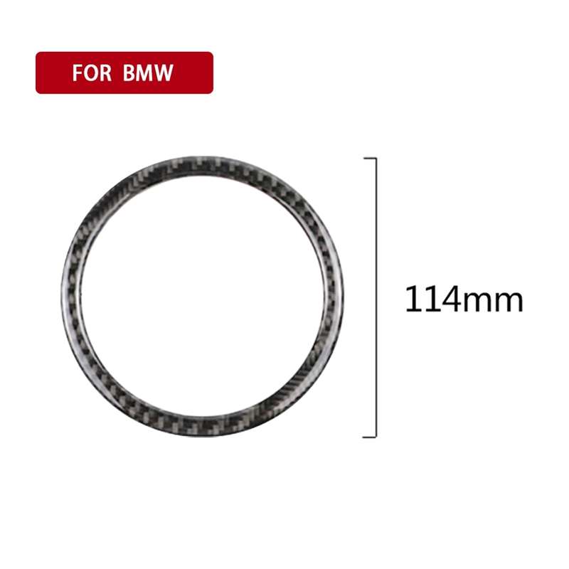 4 PCS Three Color Carbon Fiber Car Horn Ring Decorative Sticker for BMW F30 2013-2018 / F34 2013-201