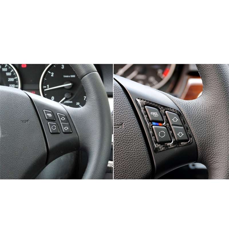 Three Color Carbon Fiber Car Steering Wheel Key Frame Decorative Sticker for BMW E90 2005-2012