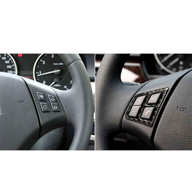 Three Color Carbon Fiber Car Steering Wheel Key Frame Decorative Sticker for BMW E90 2005-2012