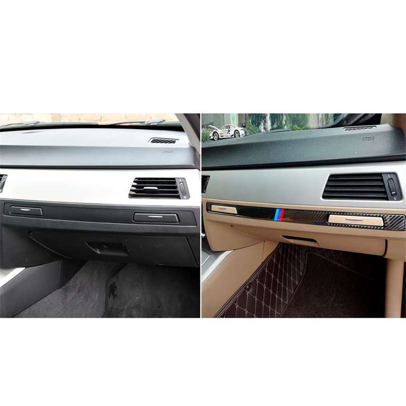 Three Color Carbon Fiber Car Left Driving Middle Control Decorative Sticker for BMW E90 / E92 / E93