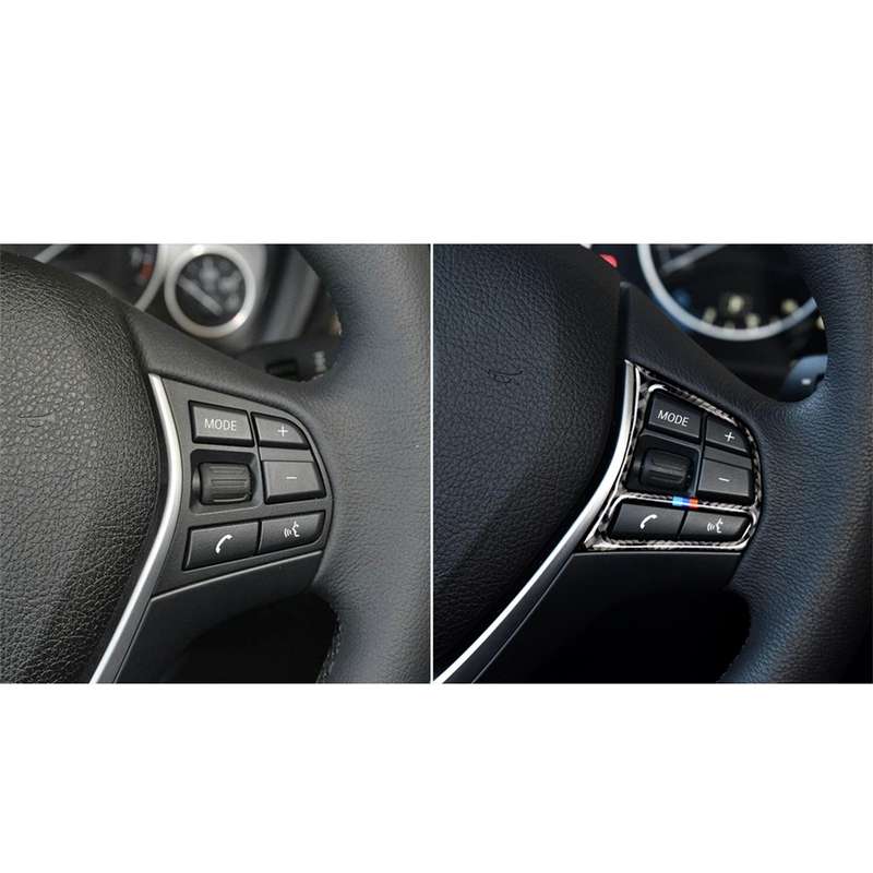 Three Color Carbon Fiber Car Steering Wheel Key Frame Decorative Sticker for BMW F20 2012-2018 / F21