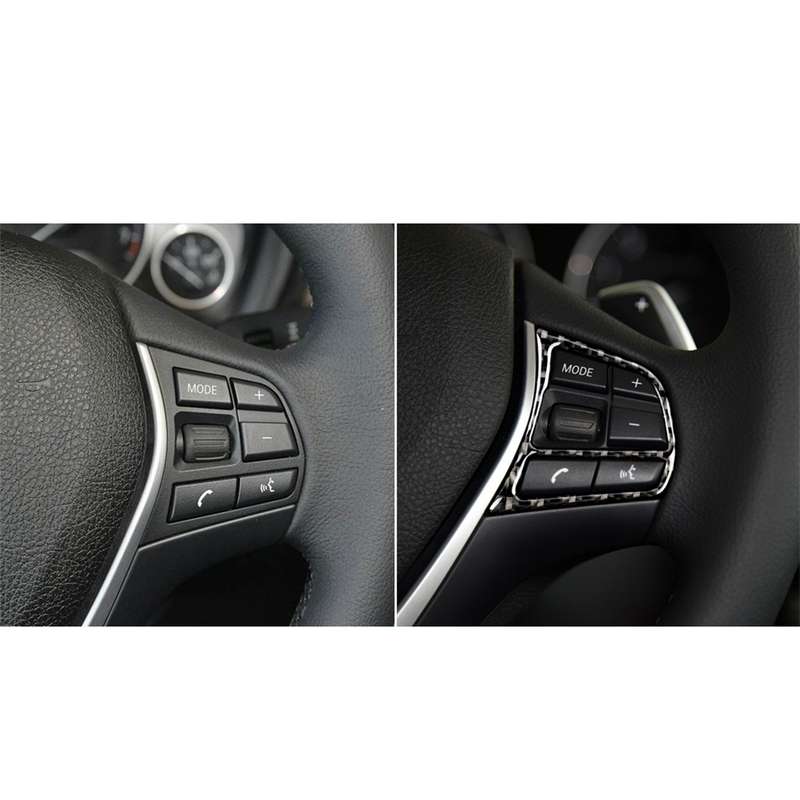 Three Color Carbon Fiber Car Steering Wheel Key Frame Decorative Sticker for BMW F20 2012-2018 / F21