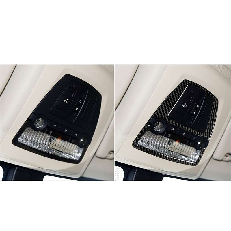 Three Color Carbon Fiber Car Reading Lamp Panel Decorative Sticker for BMW 5 Series F10 2011-2017 /