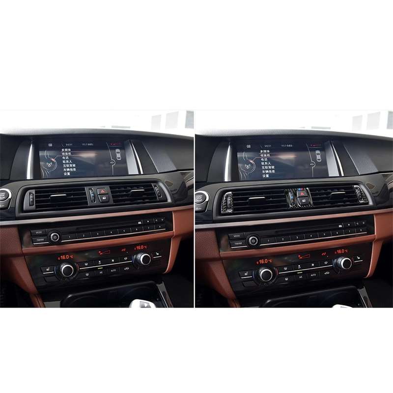 5 PCS Three Color Carbon Fiber Car Air Outlet Decorative Sticker for BMW 5 Series F10 2011-2017