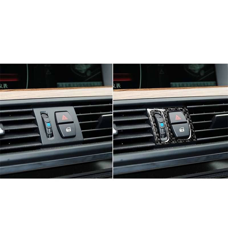 5 PCS Three Color Carbon Fiber Car Air Outlet Decorative Sticker for BMW 5 Series F10 2011-2017