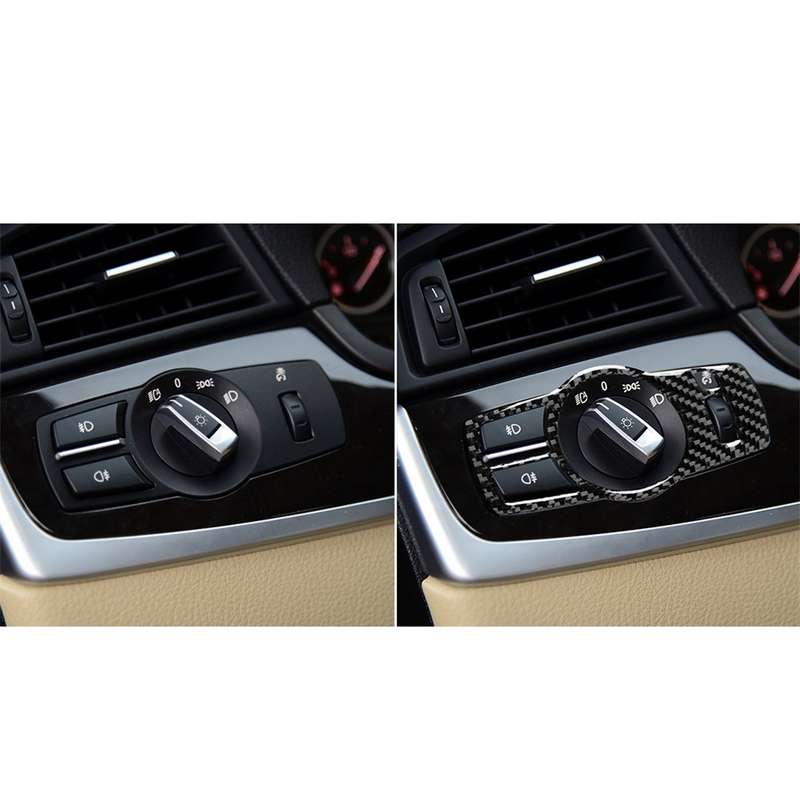 Carbon Fiber Car Headlight Switch Decorative Sticker for BMW 5 Series F01 / F10 / F07 / F25 / F26, S