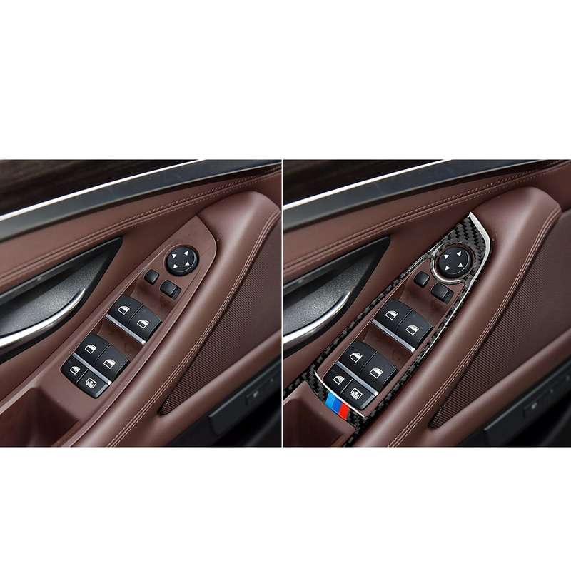 Three Color Carbon Fiber Car Left Driving Lifting Panel Decorative Sticker for BMW 5 Series F10 2011