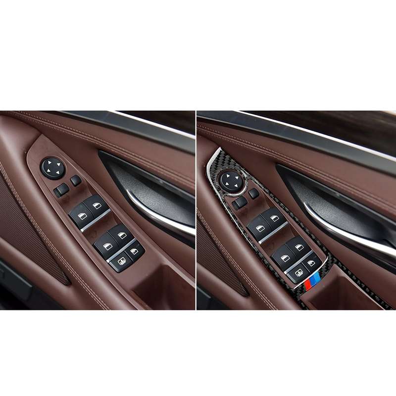 Three Color Carbon Fiber Car Right Driving Lifting Panel Decorative Sticker for BMW 5 Series F10 201