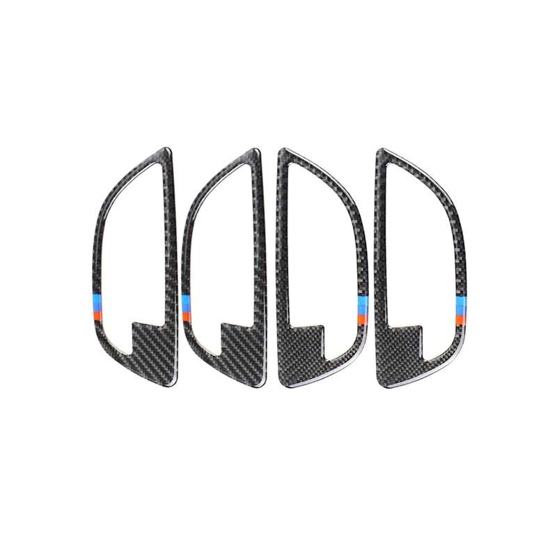 4 PCS Three Color Carbon Fiber Car Door Handle Frame Decorative Sticker for BMW 5 Series F10 2011-20