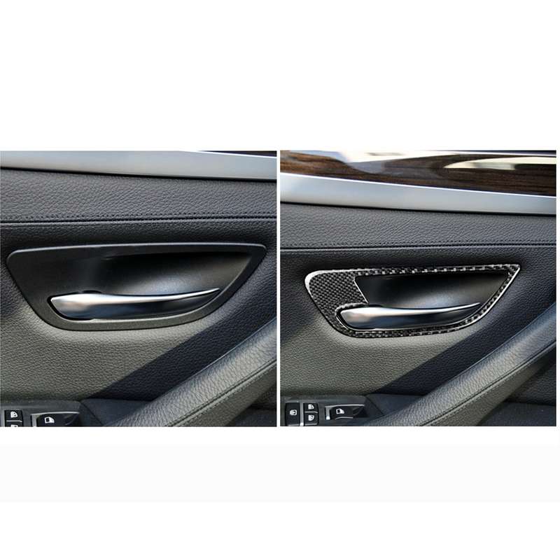 4 PCS Three Color Carbon Fiber Car Door Handle Frame Decorative Sticker for BMW 5 Series F10 2011-20
