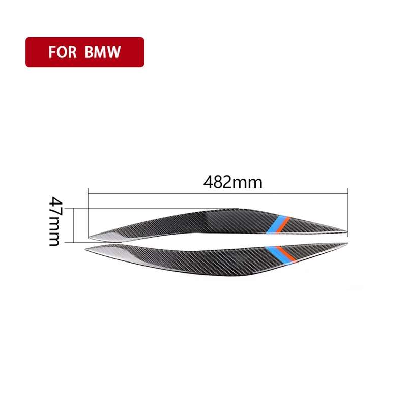 Three Color Carbon Fiber Car Lamp Eyebrow Decorative Sticker for BMW 5 Series F10 2010-2013