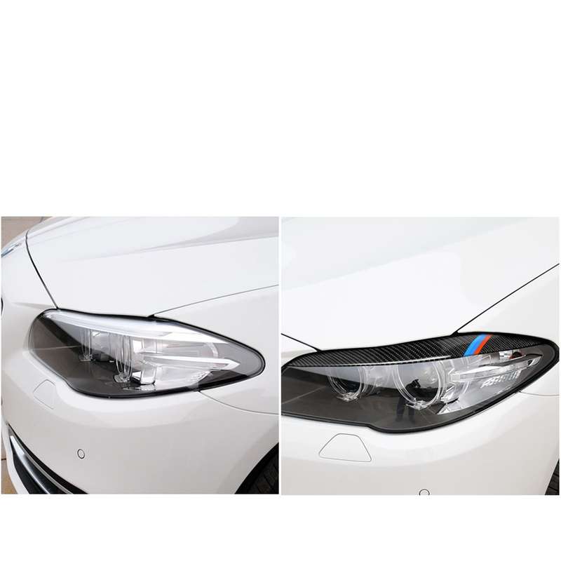 Three Color Carbon Fiber Car Lamp Eyebrow Decorative Sticker for BMW 5 Series F10 2010-2013