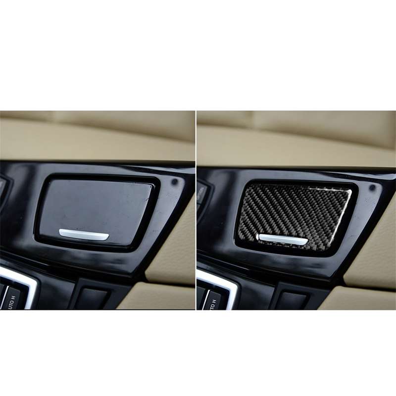 Three Color Carbon Fiber Car Ashtray Decorative Sticker for BMW 5 Series F10 2011-2017