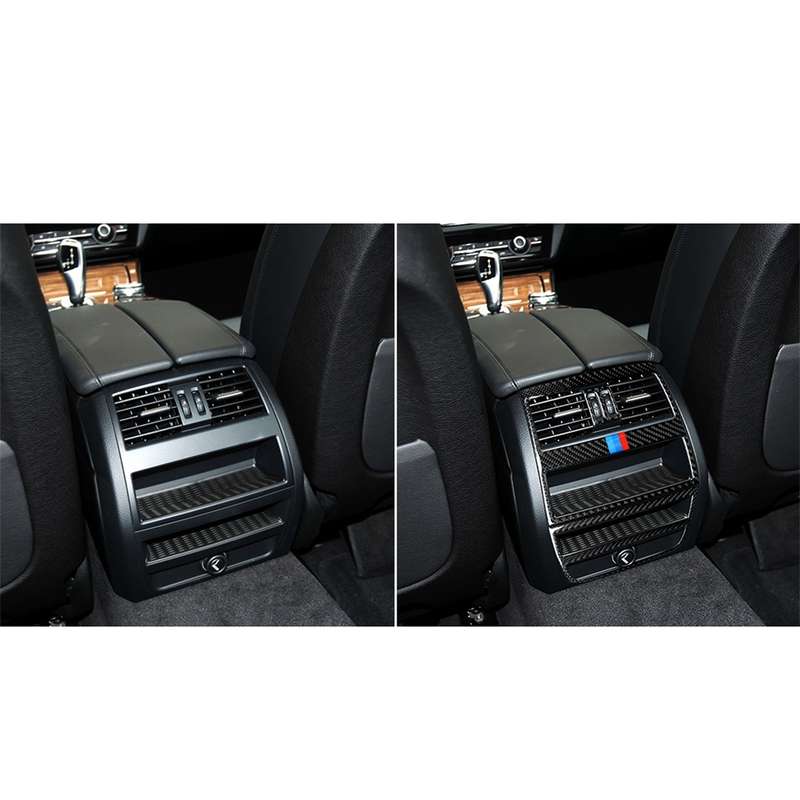 Carbon Fiber Car Rear Air Outlet Frame Decorative Sticker for BMW 5 Series F10 2011-2017