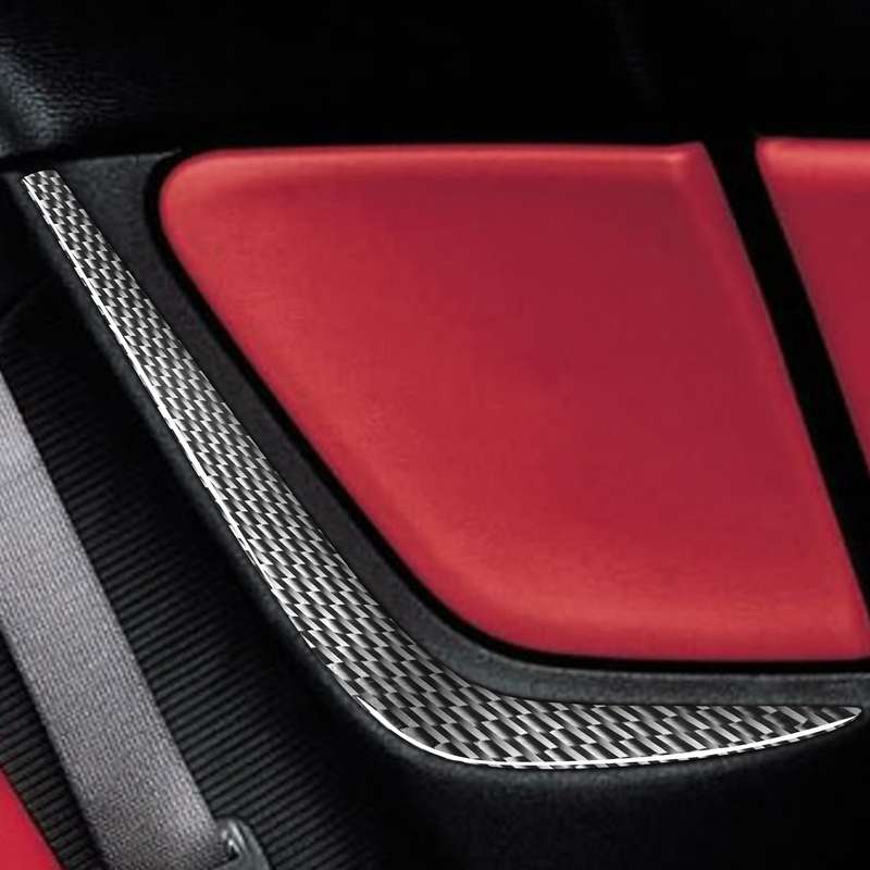 2 PCS Car Carbon Fiber Rear Seat Side Decorative Sticker for Mazda RX8 2004-2008, Left and Right Dri