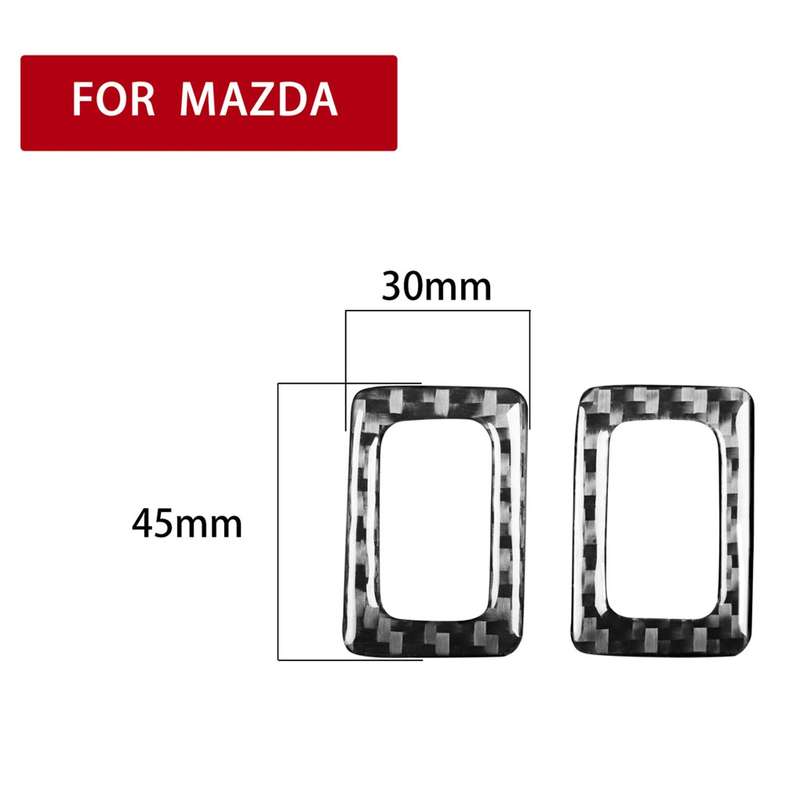 2 PCS Car Carbon Fiber Seat Heating Button Frame Decorative Sticker for Mazda RX8 2004-2008, Left an