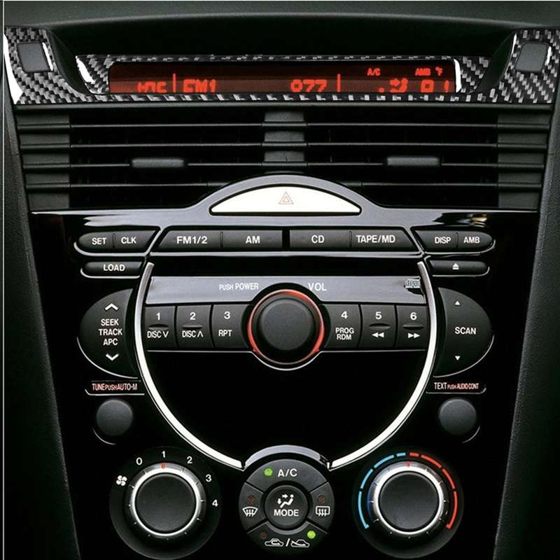 2 PCS Car Carbon Fiber Information Display Decorative Sticker for Mazda RX8 2004-2008, Left and Righ