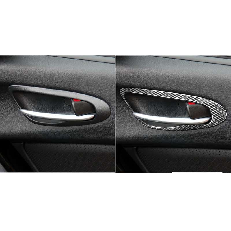 2 PCS Car Carbon Fiber Door Handle Decorative Sticker for Mazda RX8 2004-2008, Left and Right Drive
