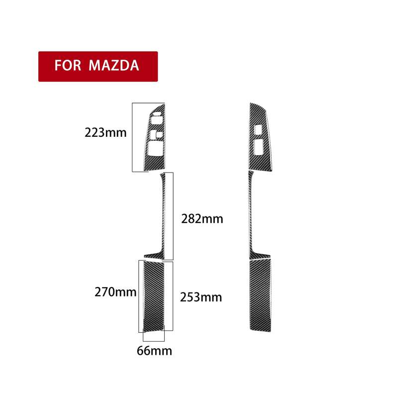 6 in 1 Car Carbon Fiber Left and Right Driving Seat Lift Decorative Sticker for Mazda RX8 2004-2008,