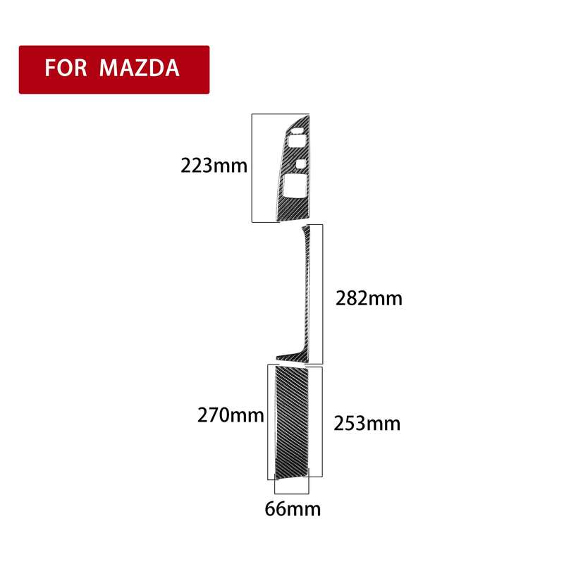 Car Carbon Fiber Main Driving Seat Lift Decorative Sticker for Mazda RX8 2004-2008, Left Drive Low-c