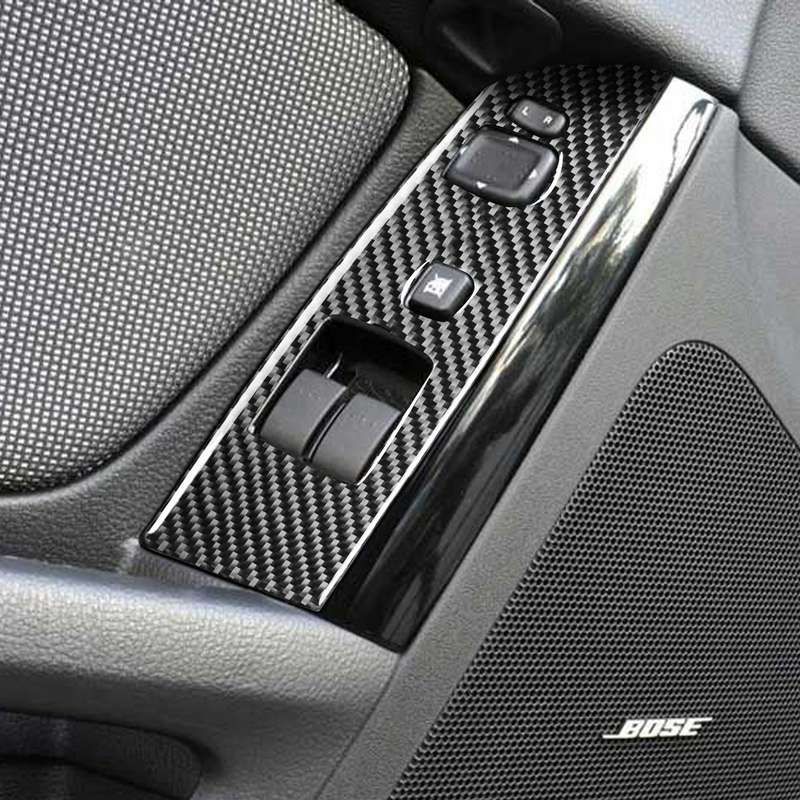 Car Carbon Fiber Main Driving Seat Lift Decorative Sticker for Mazda RX8 2004-2008, Left Drive Low-c