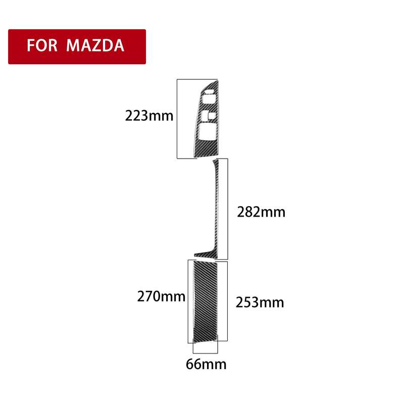 Car Carbon Fiber Main Driving Seat Lift Decorative Sticker for Mazda RX8 2004-2008, Left Drive High-