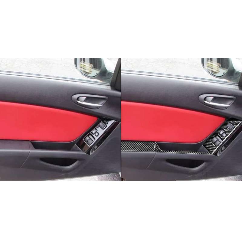 Car Carbon Fiber Main Driving Seat Lift Decorative Sticker for Mazda RX8 2004-2008, Left Drive High-