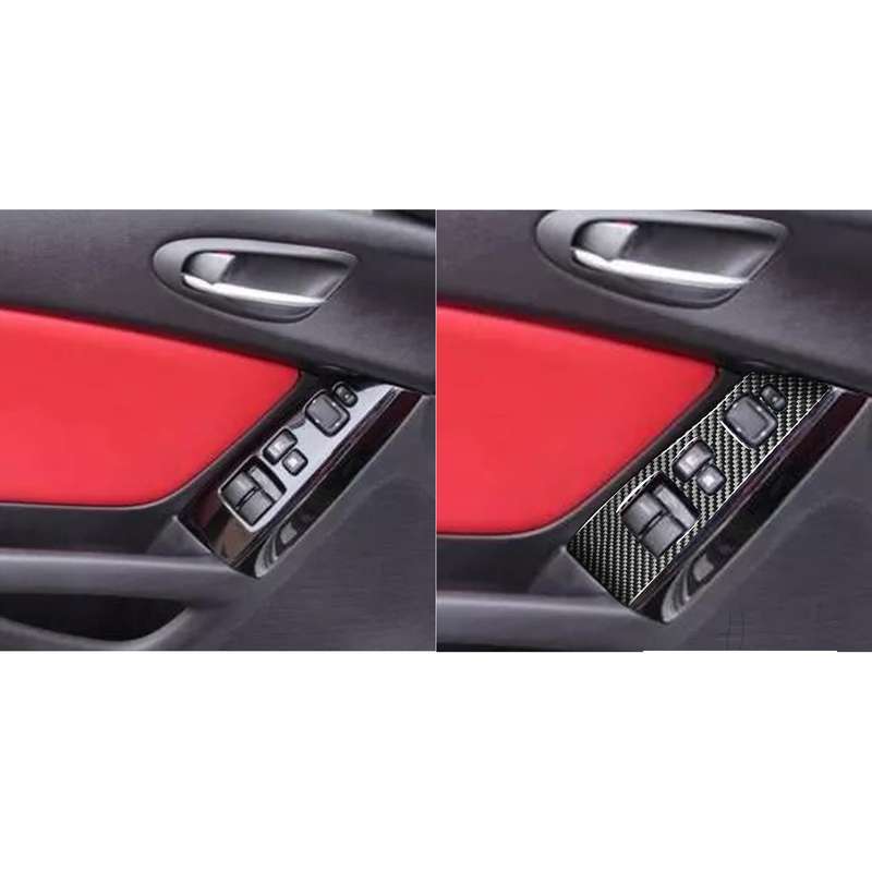 2 PCS Car Carbon Fiber Left and Right Lifting Panel Decorative Sticker for Mazda RX8 2004-2008, Left