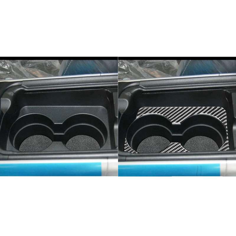 Car Carbon Fiber Handrail Cup Holder Decorative Sticker for Mazda RX8 2004-2008, Left Drive